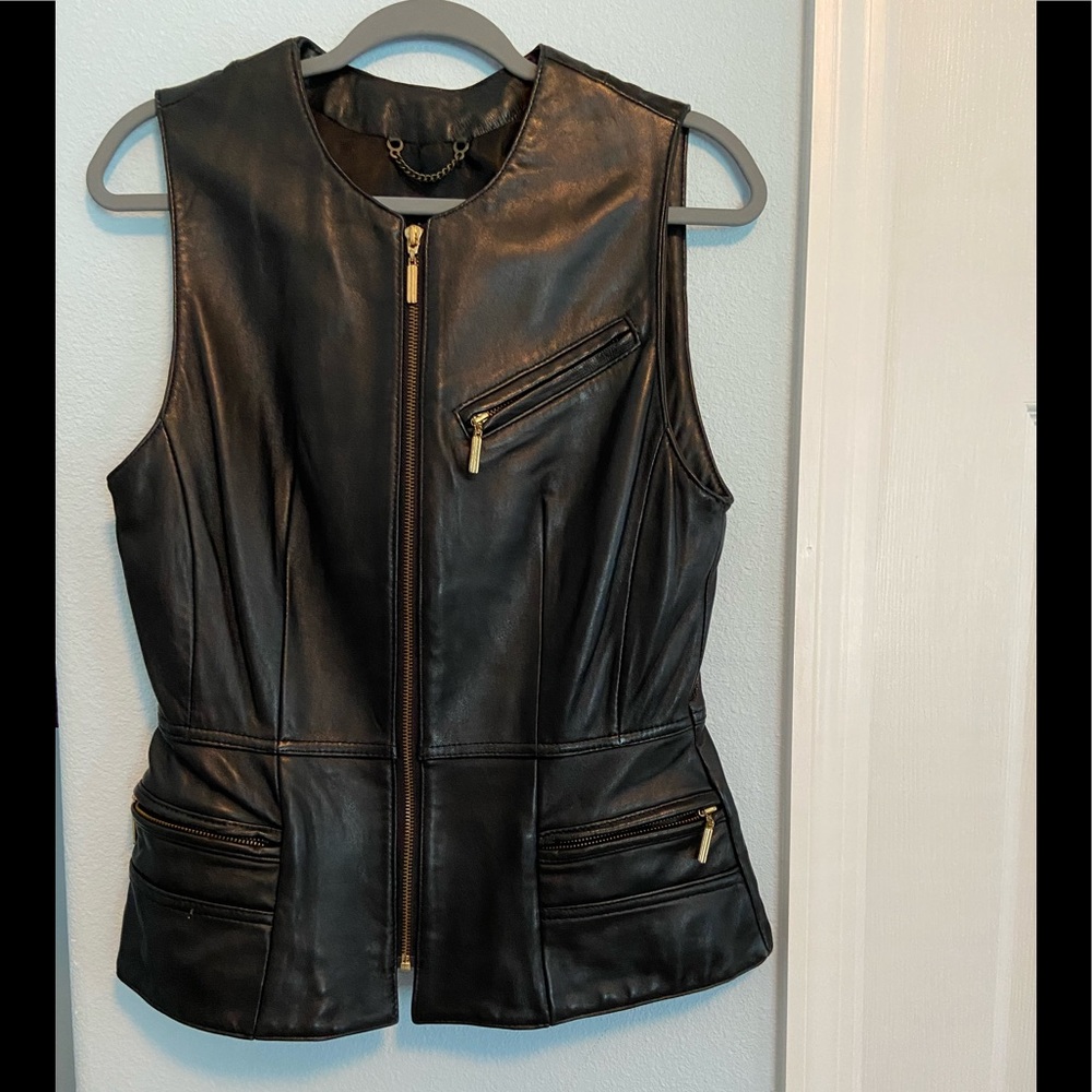 Black Genuine Leather Cuir Du Monde Vest